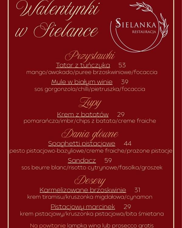 Walentynki w Restauracji Sielanka