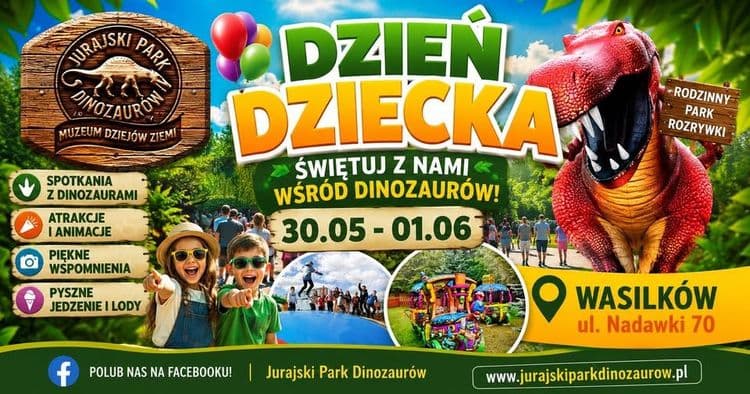 Dzień Dziecka w Jurajskim Parku Dinozaurów – 3 dni rodzinnej przygody wśród dinozaurów!