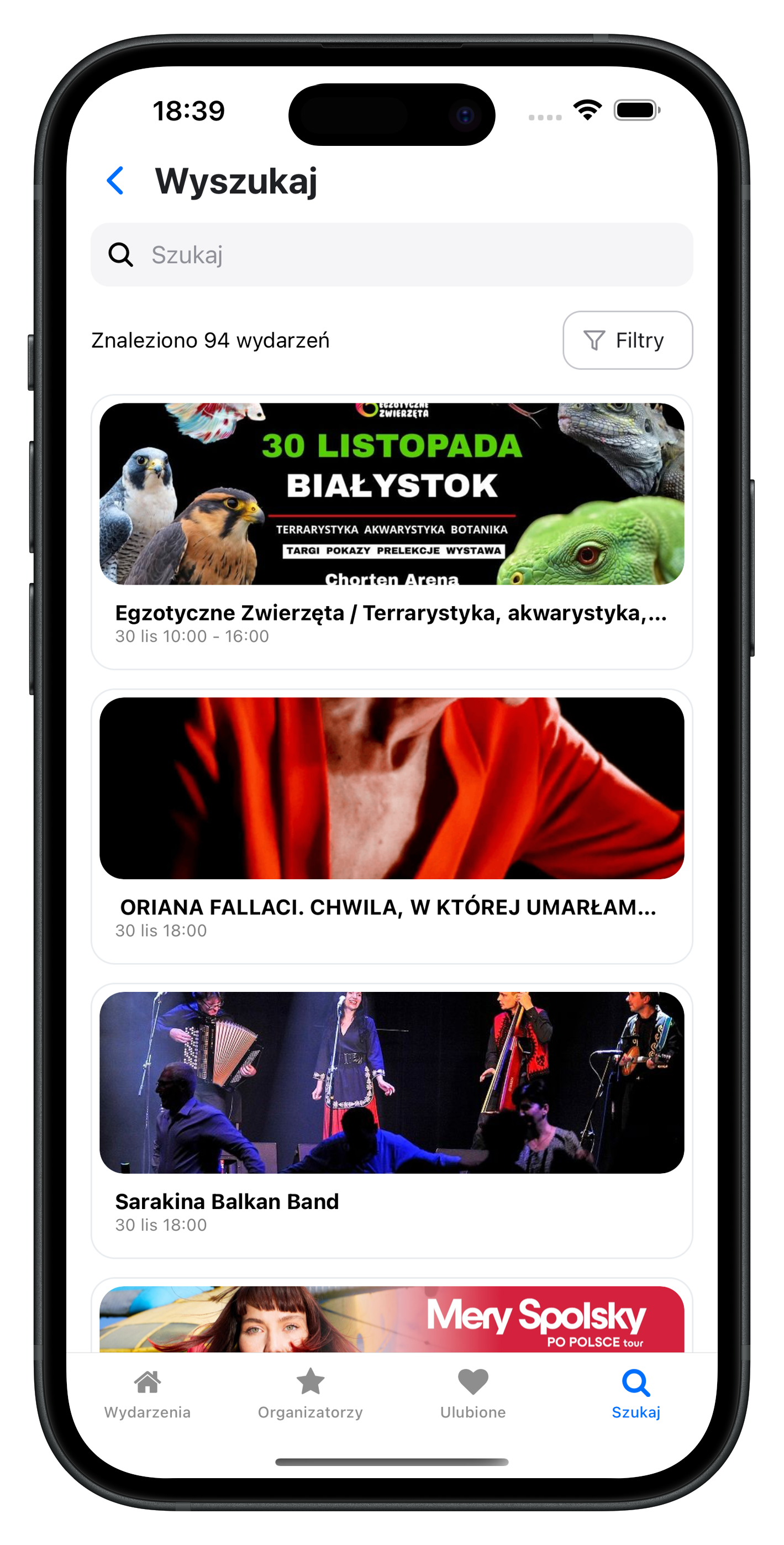 Aplikacja Śledź Białystok - wyszukiwanie wydarzeń w Białymstoku